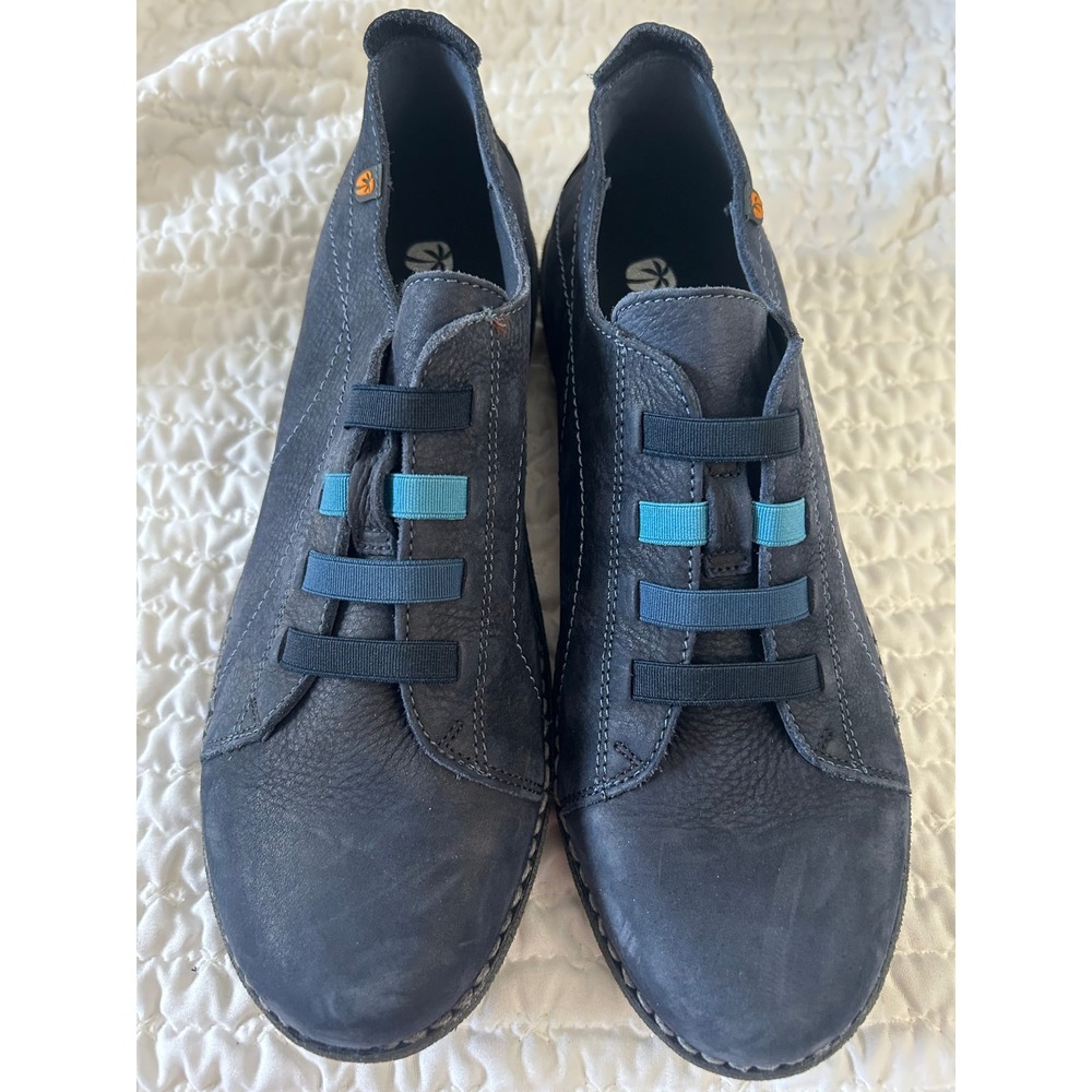 Jungla Spain 5816 Navy Blue Leather Elastic Slip On Comfort Shoes 41 EU 8